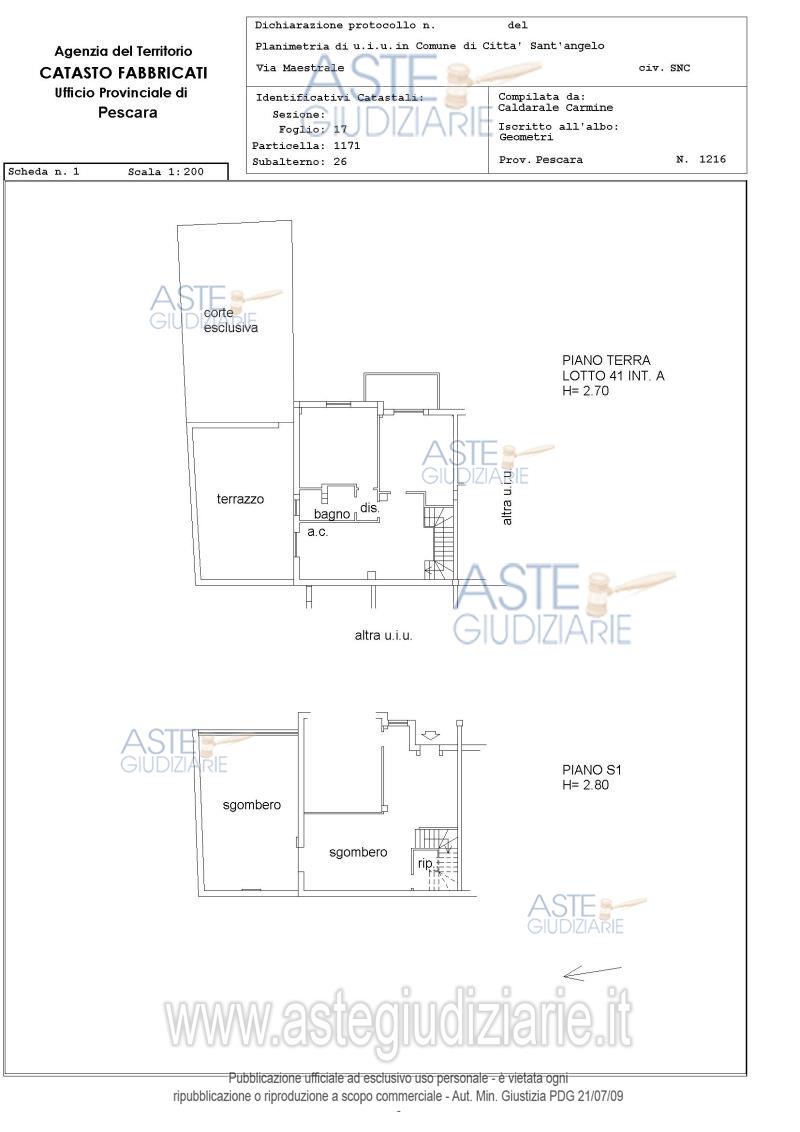 Planimetria del bene