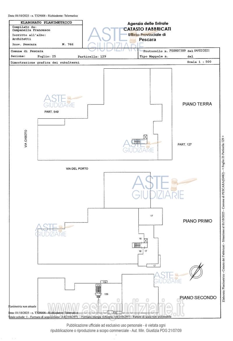 Planimetria del bene
