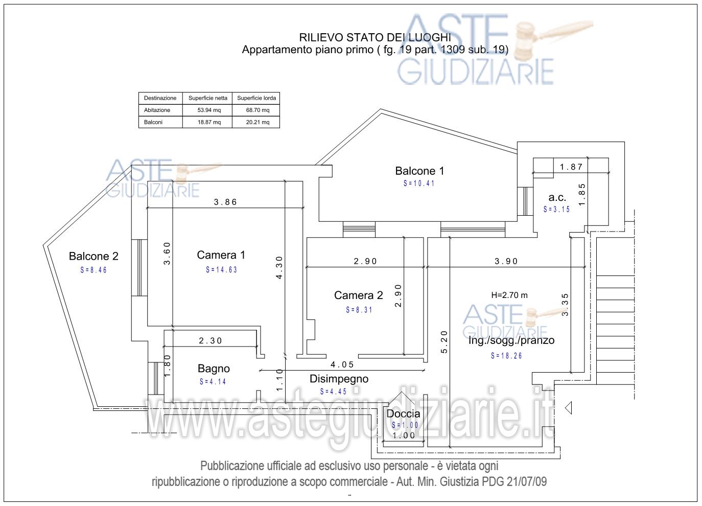 Planimetria del bene