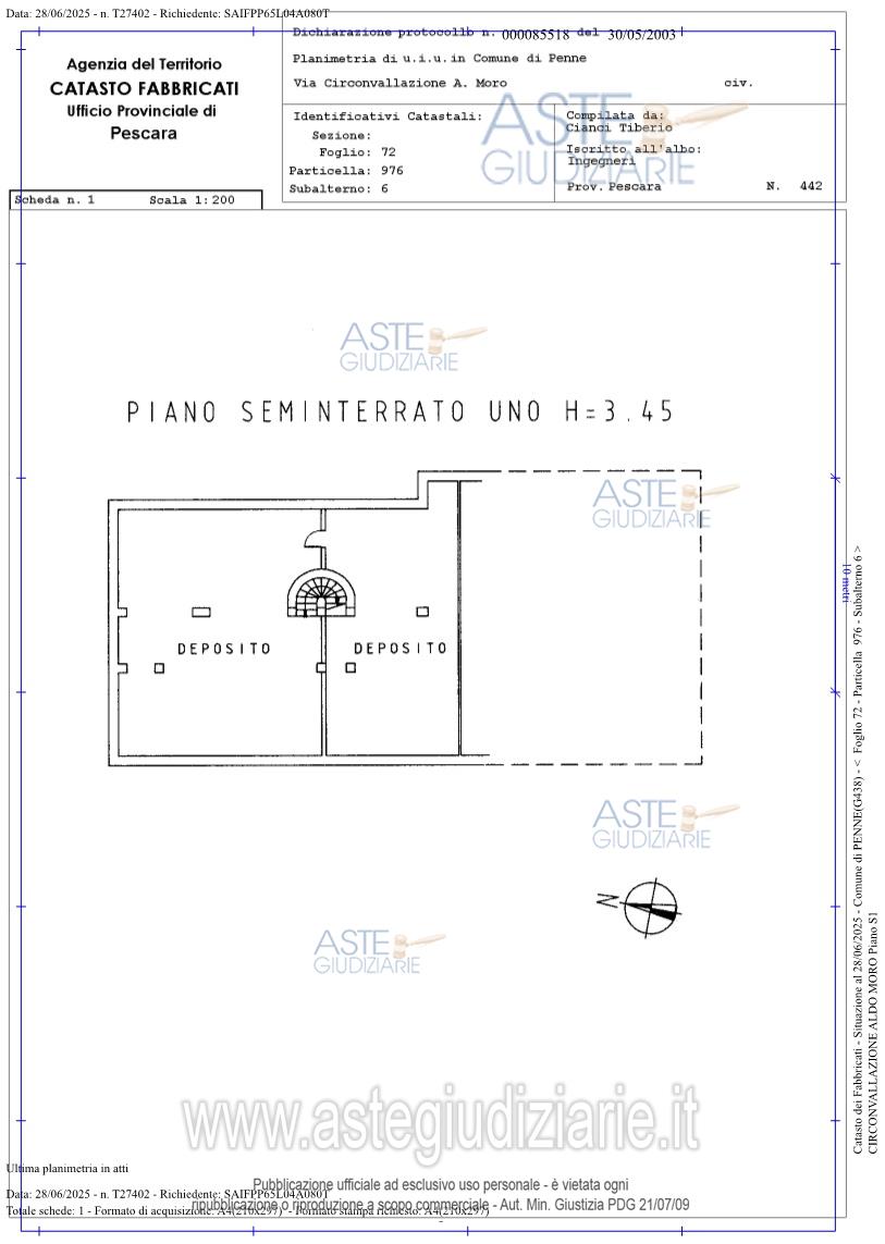 Planimetria del bene