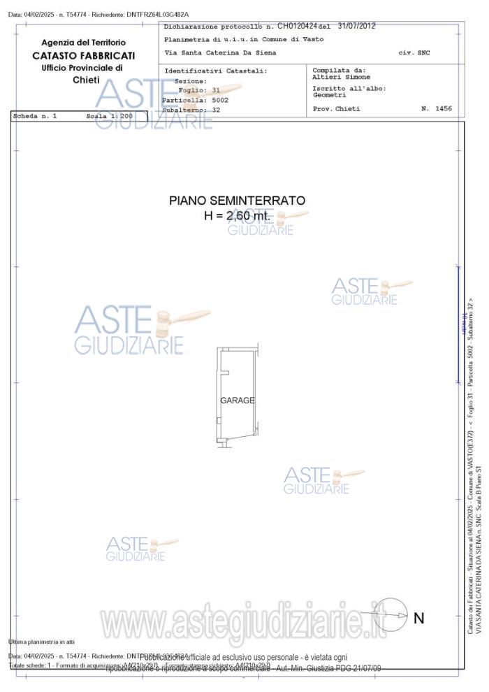Planimetria del bene