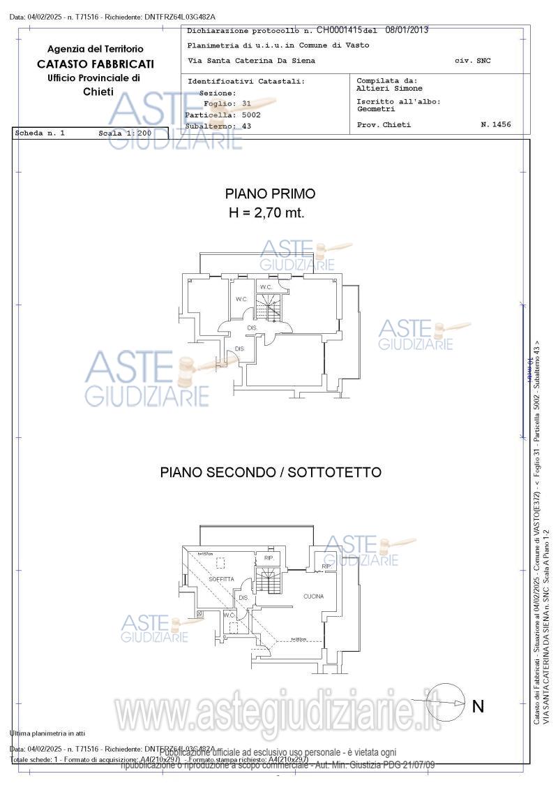 Planimetria del bene
