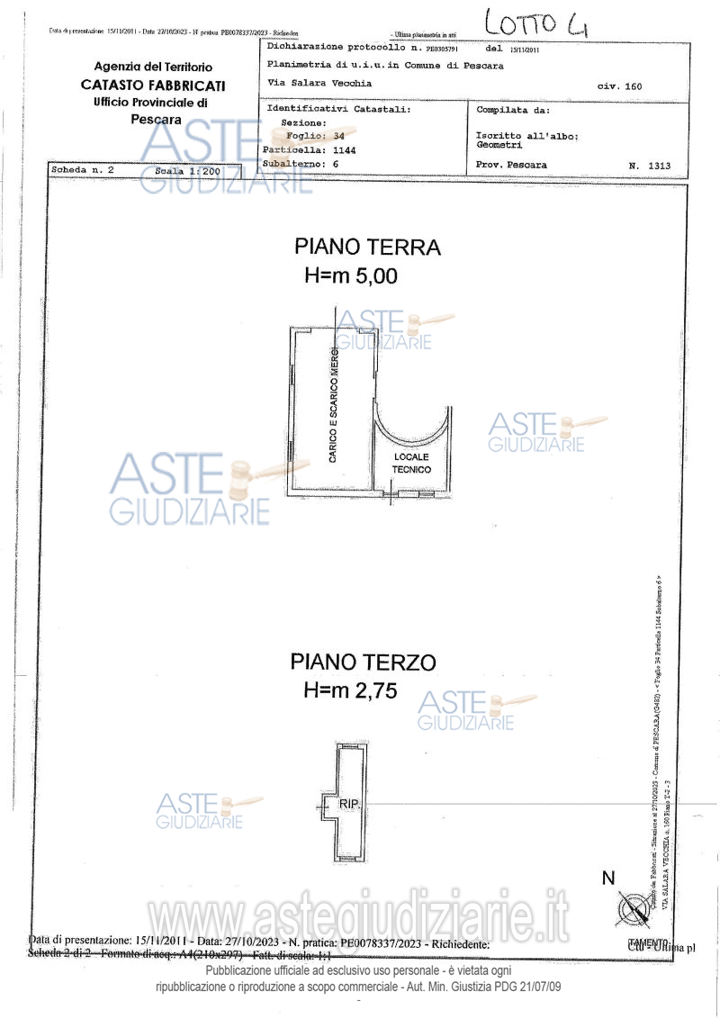 Planimetria del bene