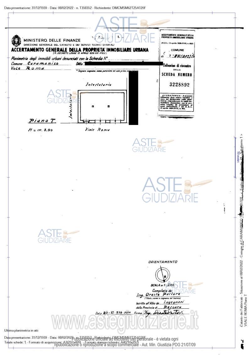 Planimetria del bene