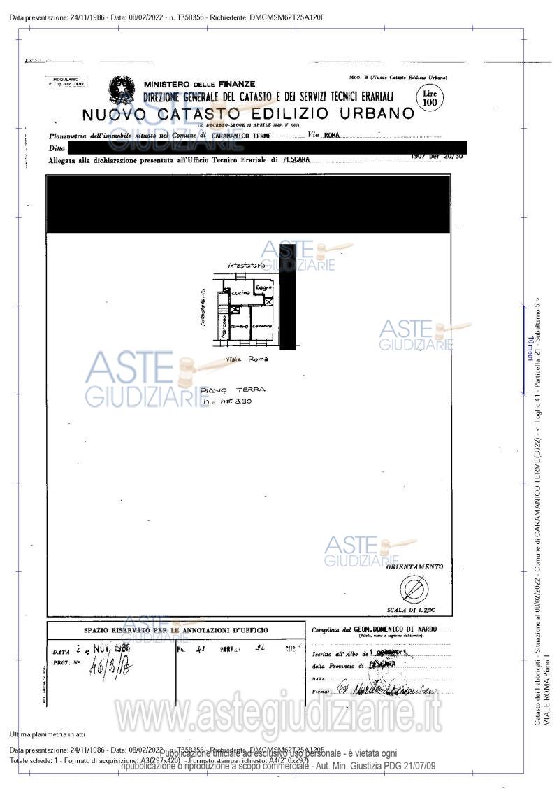 Planimetria del bene