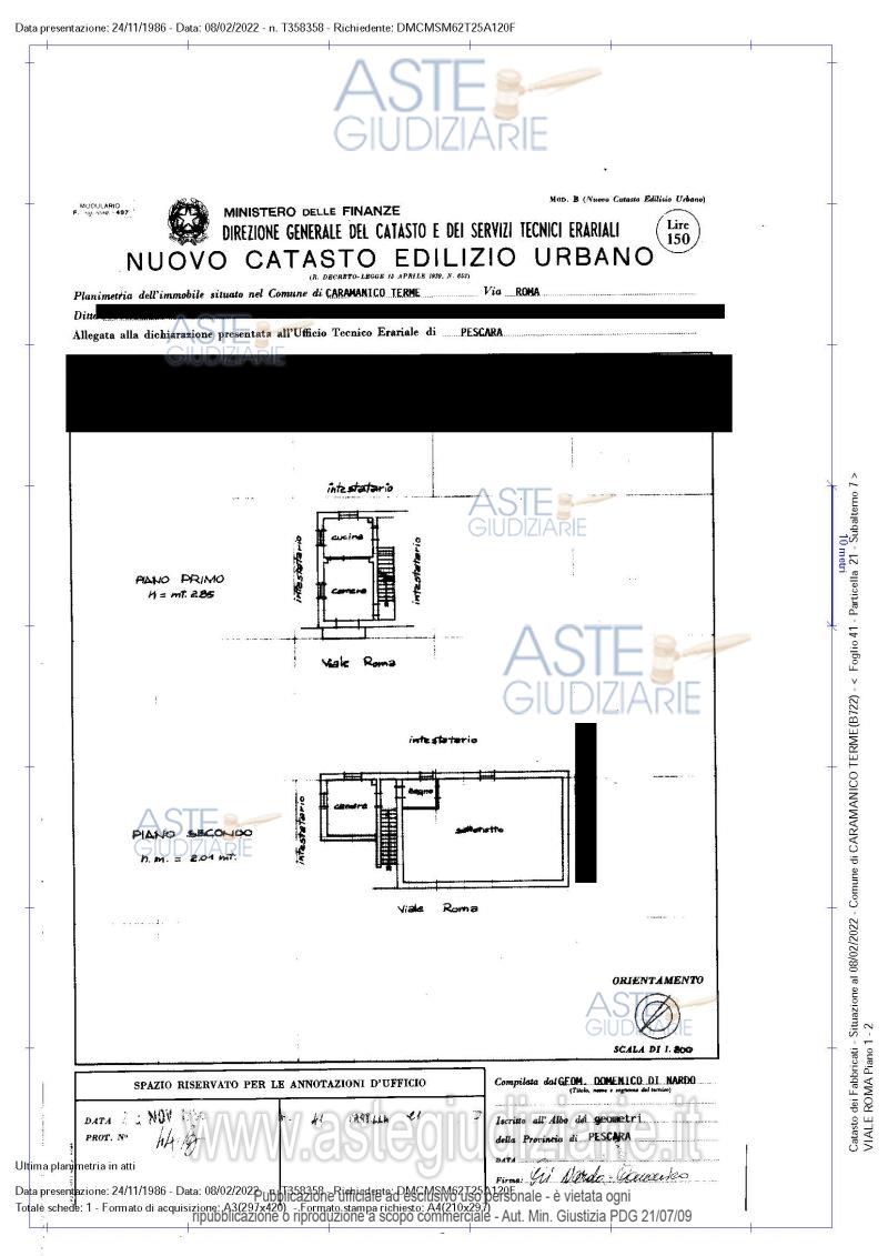 Planimetria del bene