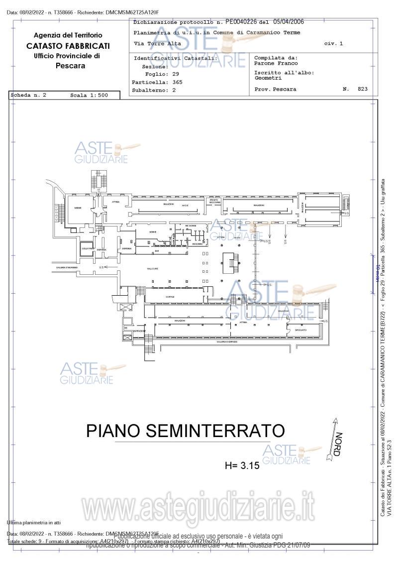 Planimetria del bene