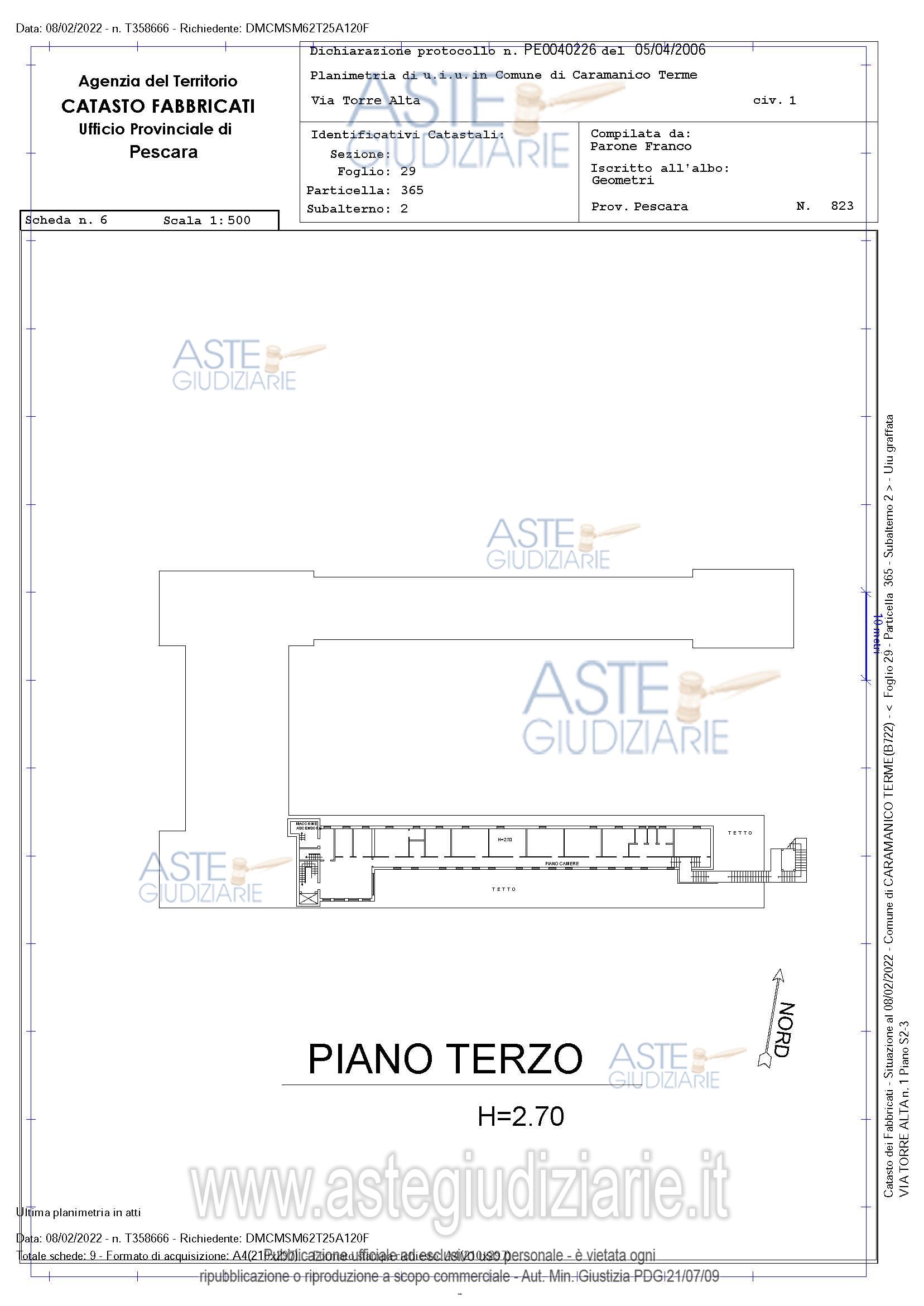 Planimetria del bene