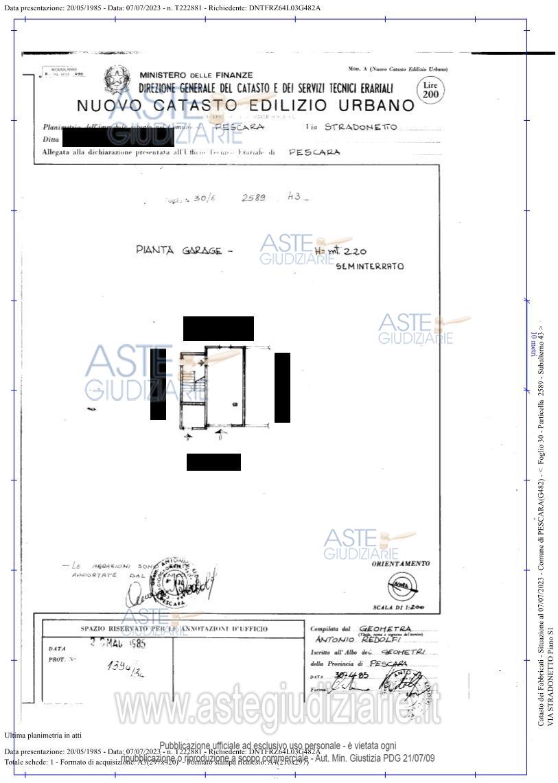 Planimetria del bene
