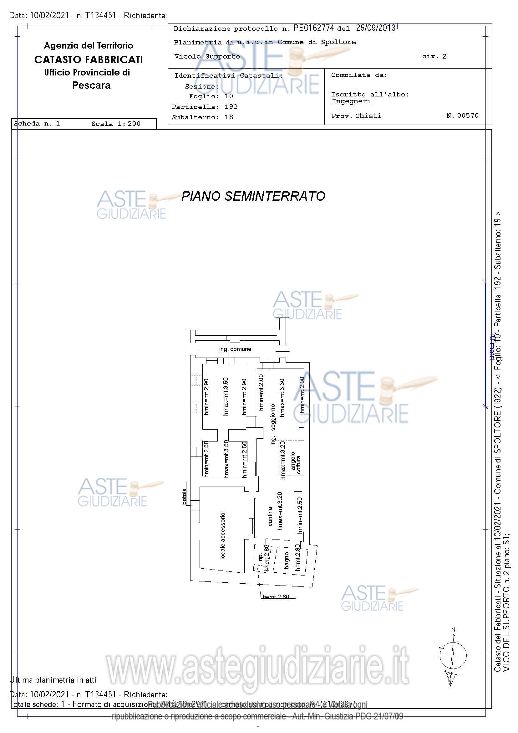 Planimetria del bene