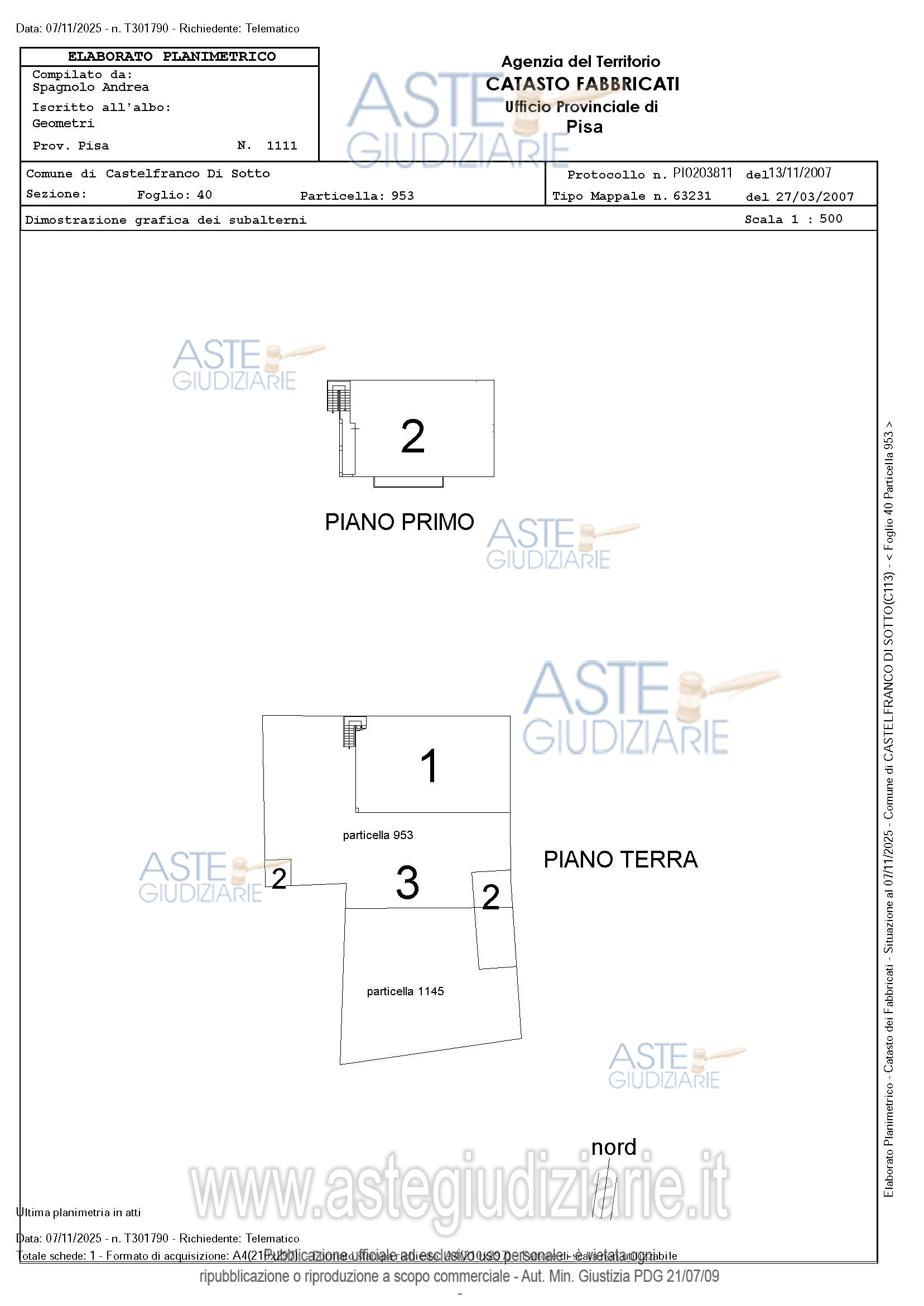 Planimetria del bene