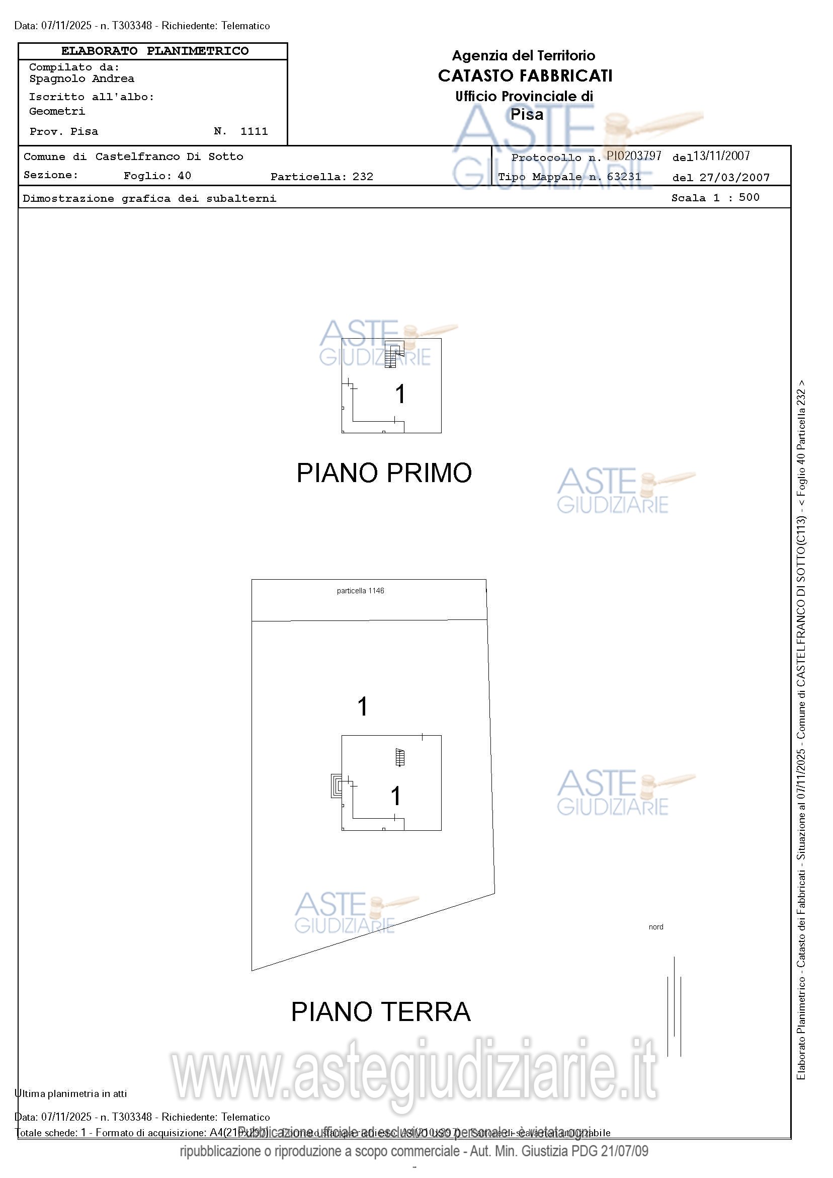 Planimetria del bene