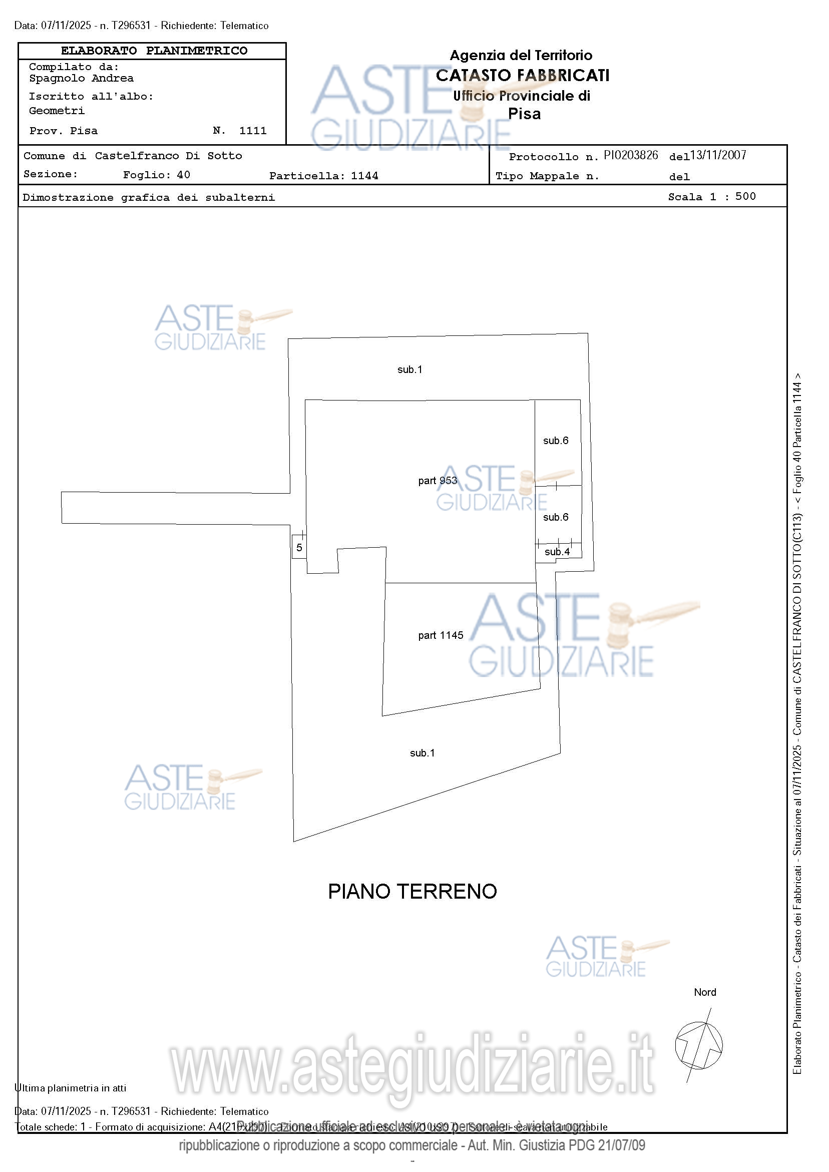 Planimetria del bene