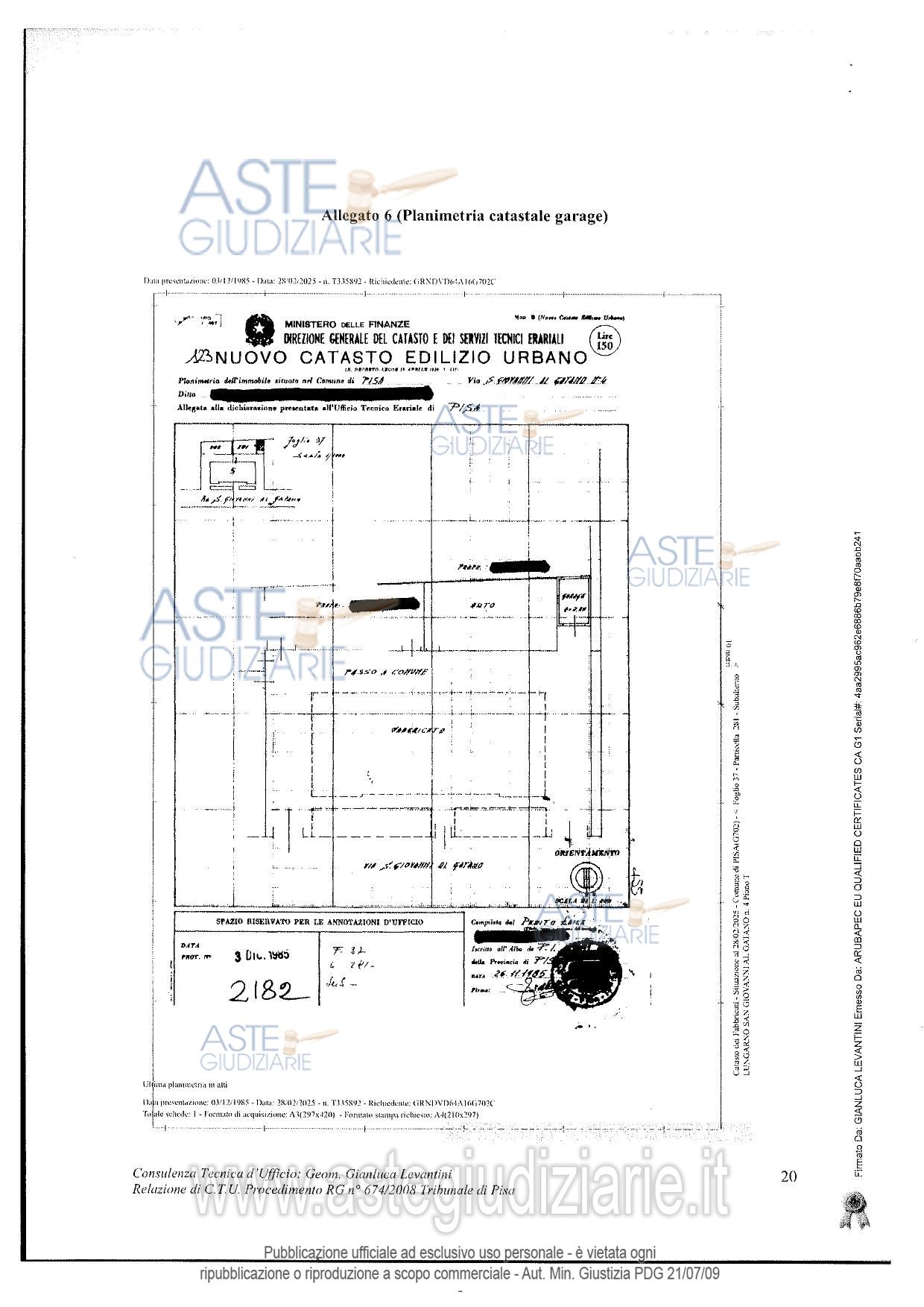 Planimetria del bene