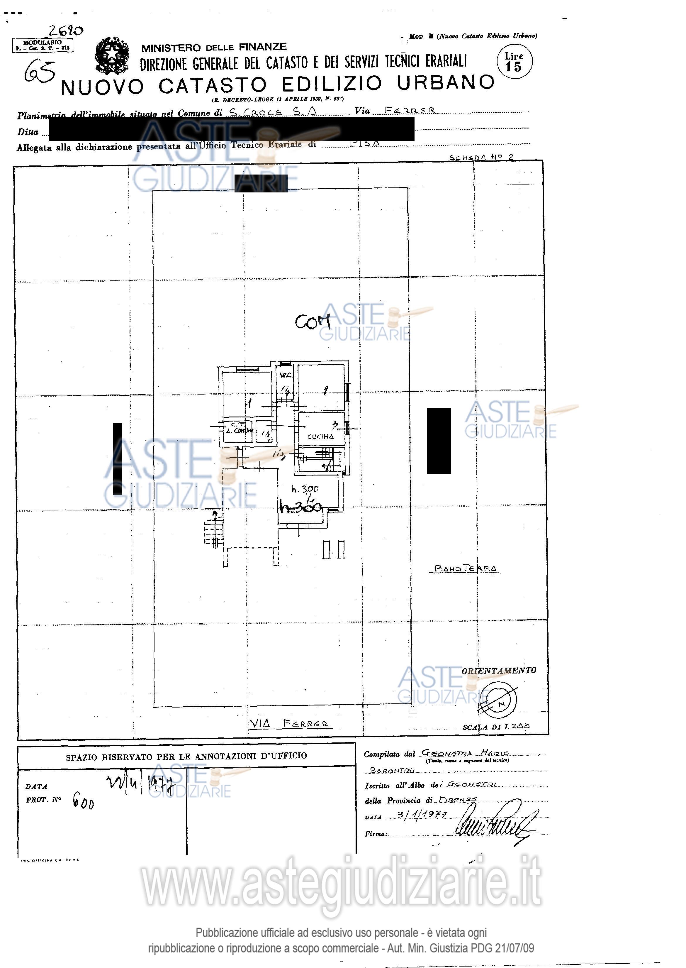 Planimetria del bene