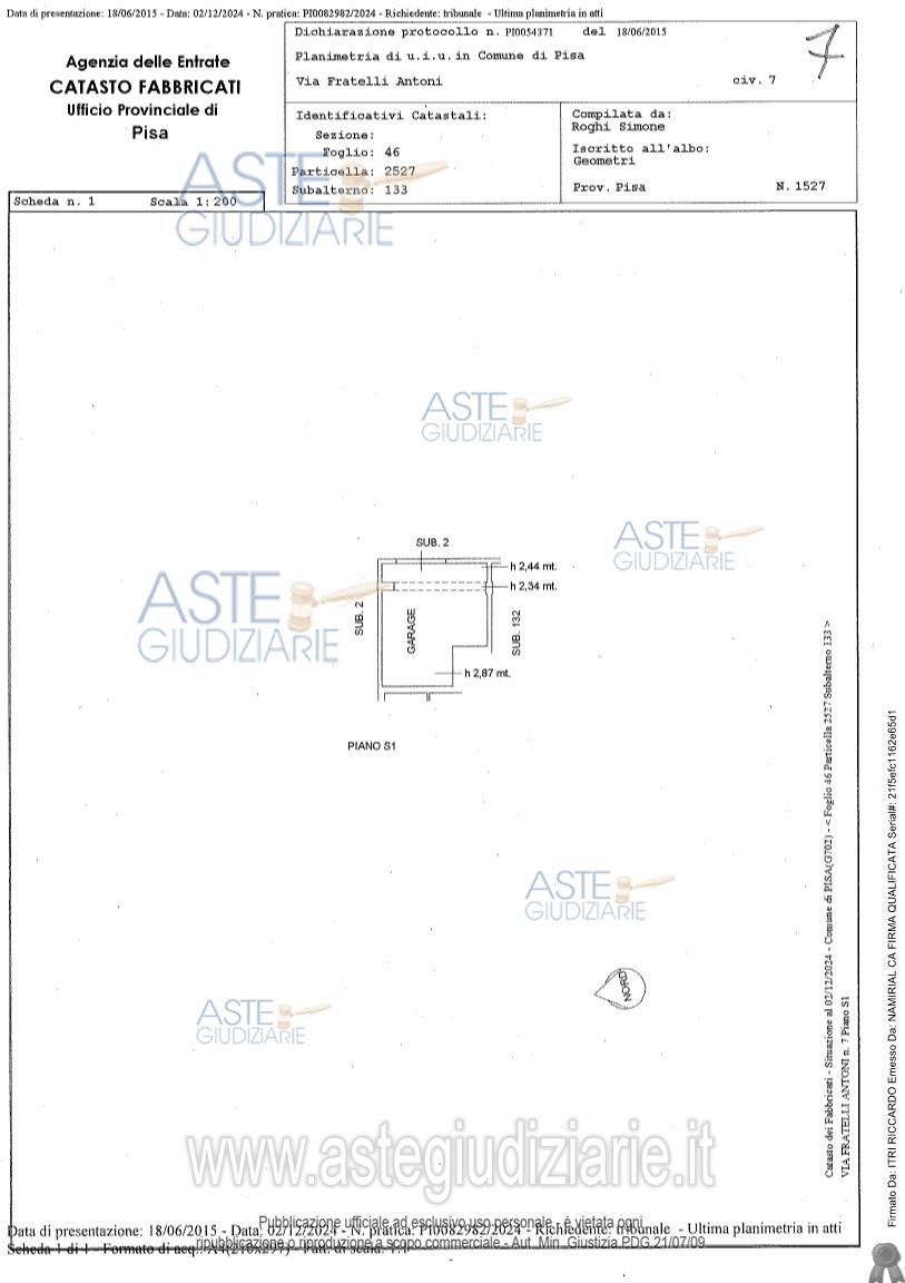 Planimetria del bene