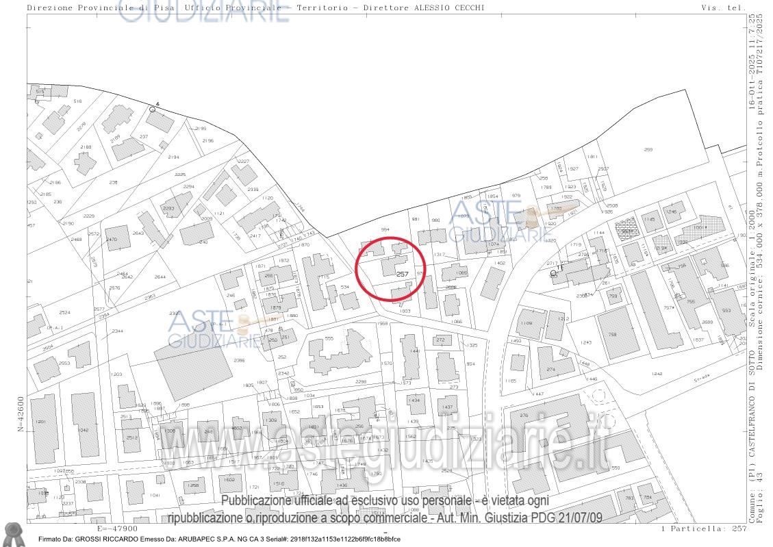 Planimetria del bene