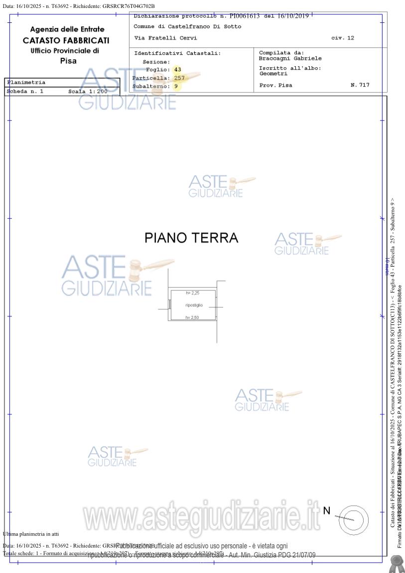 Planimetria del bene