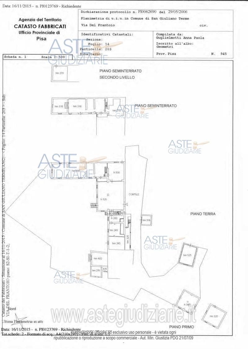 Planimetria del bene
