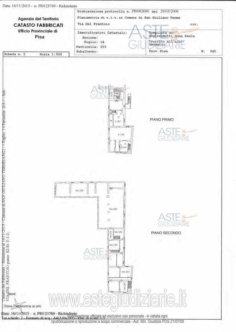 Planimetria del bene