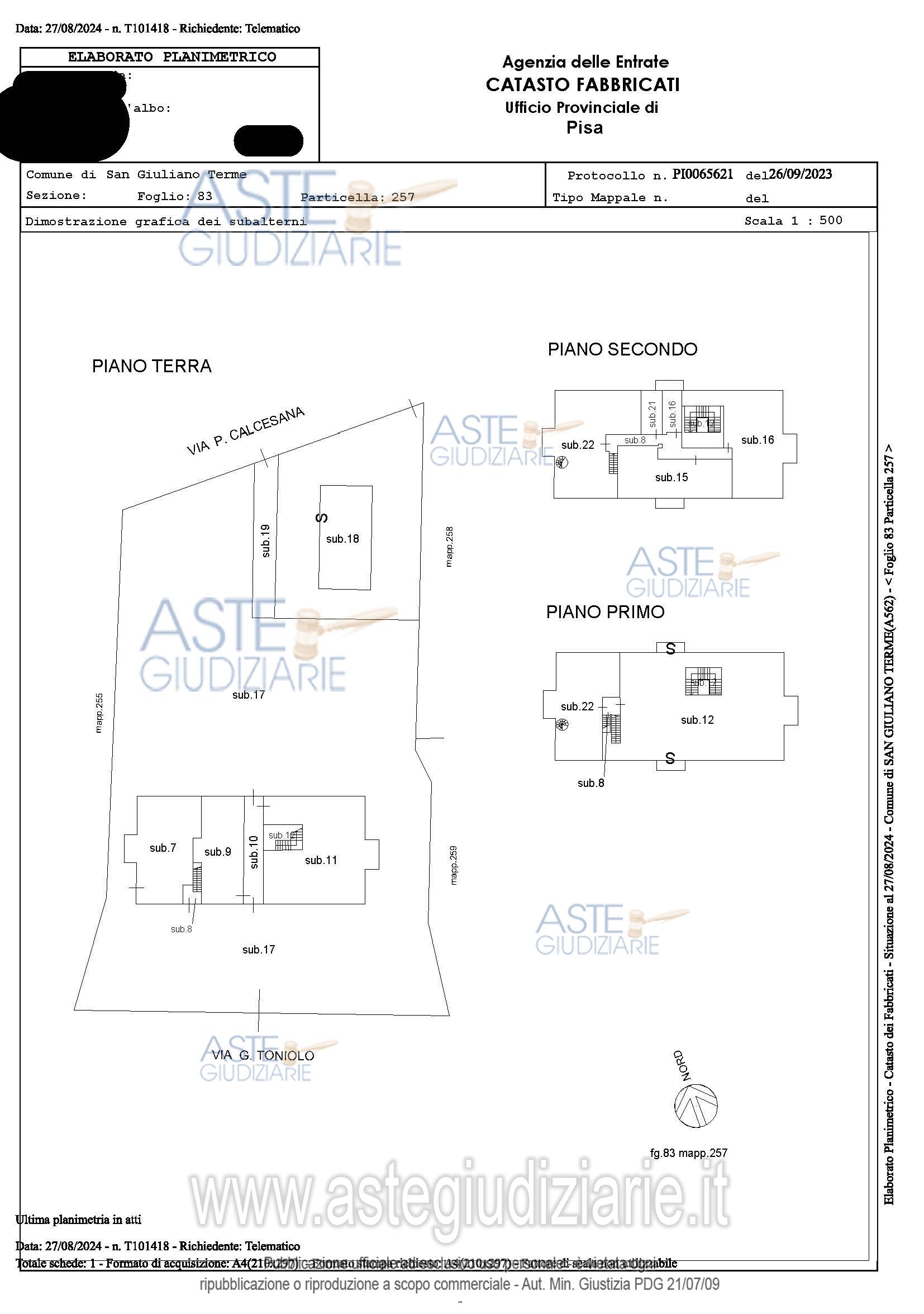 Planimetria del bene