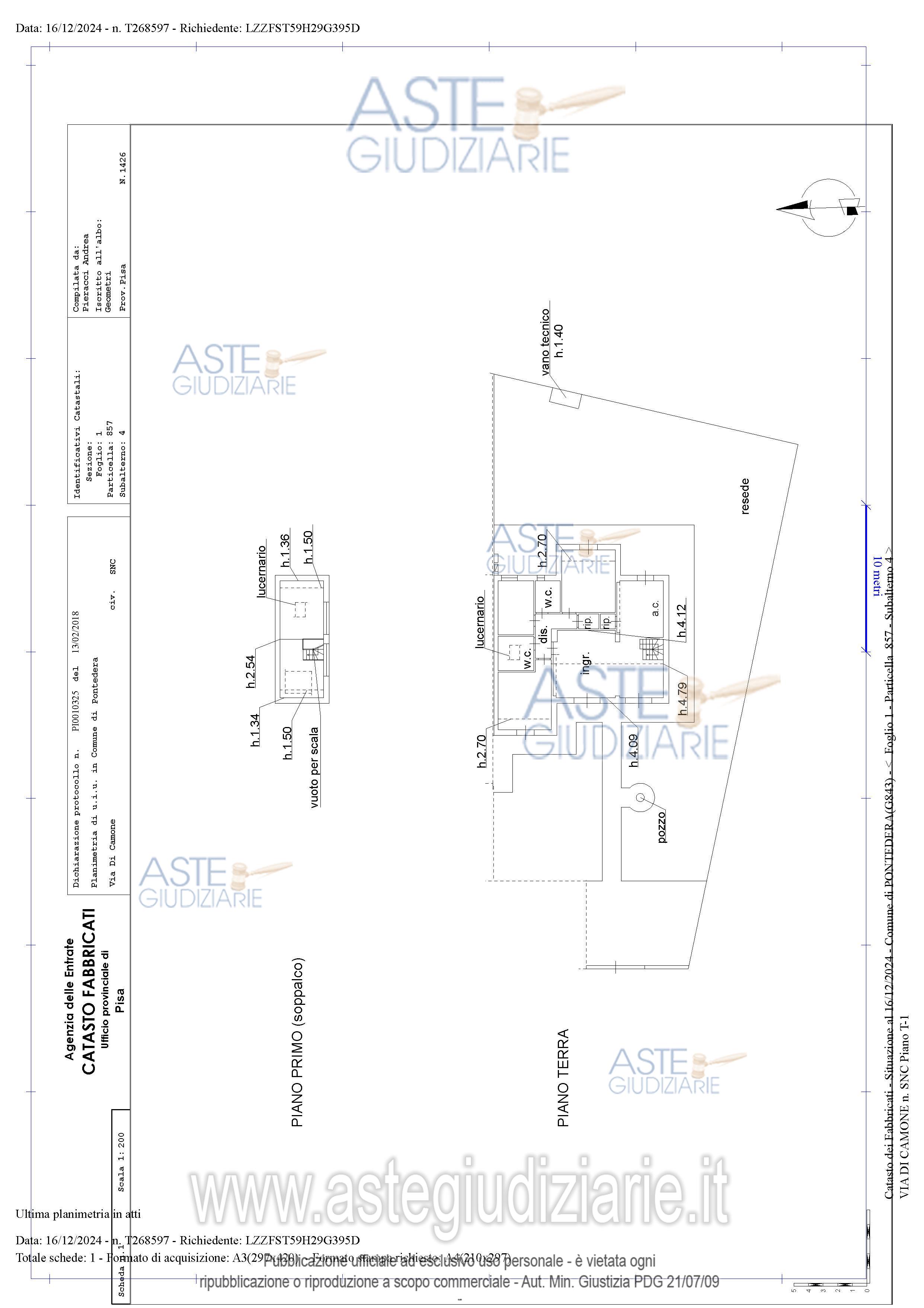 Planimetria del bene