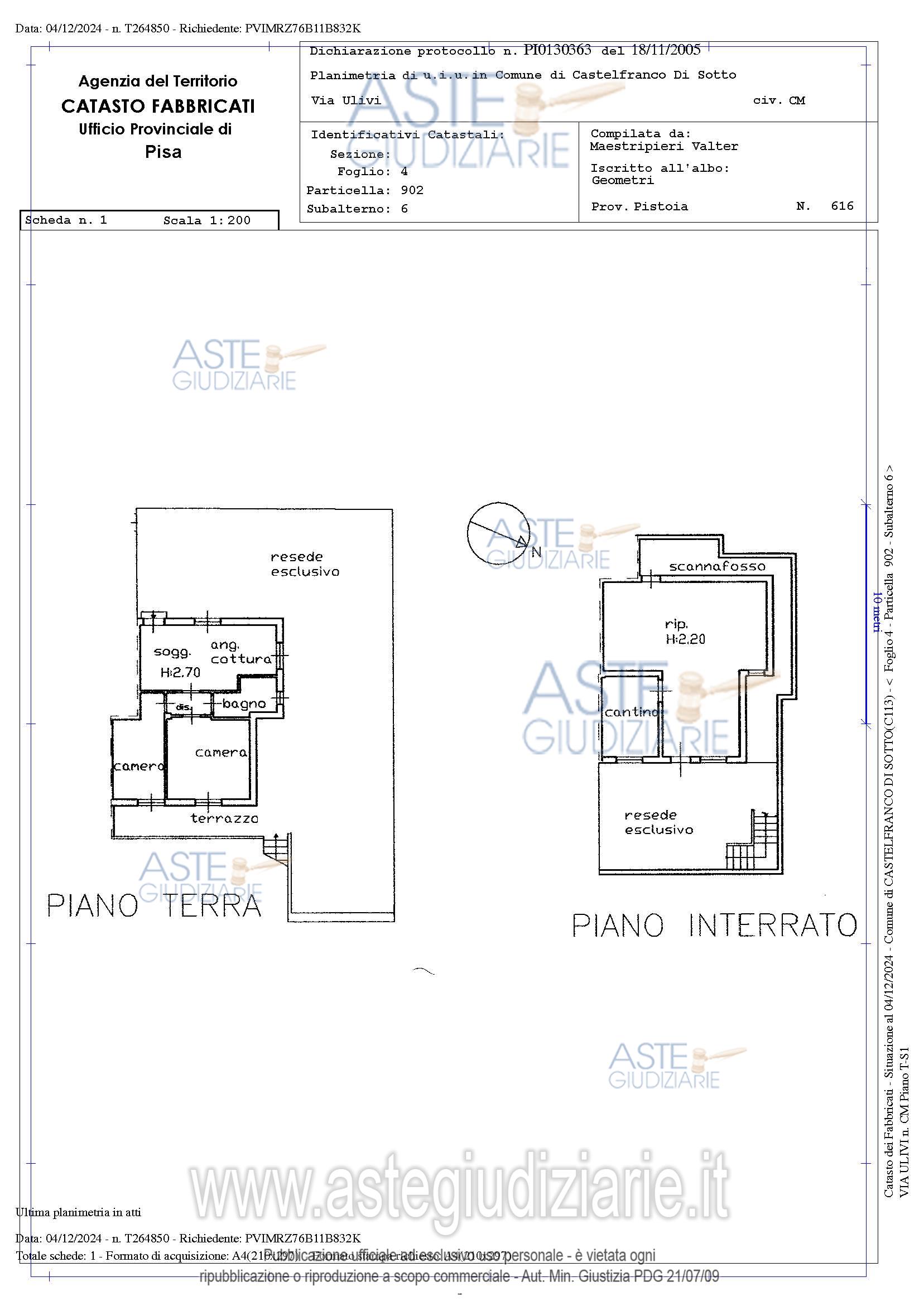 Planimetria del bene