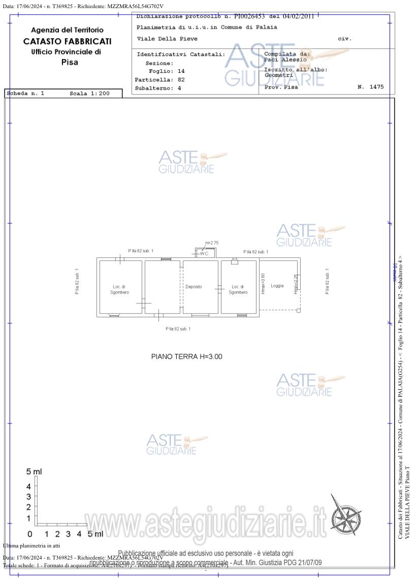 Planimetria del bene