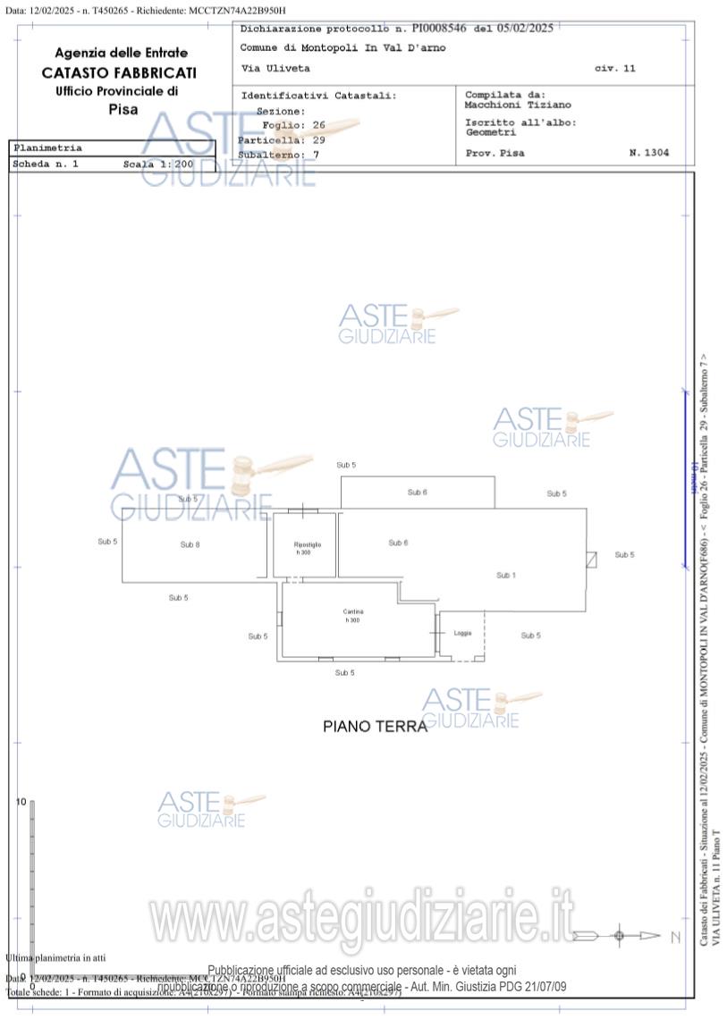 Planimetria del bene