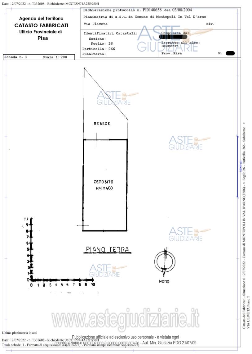 Planimetria del bene