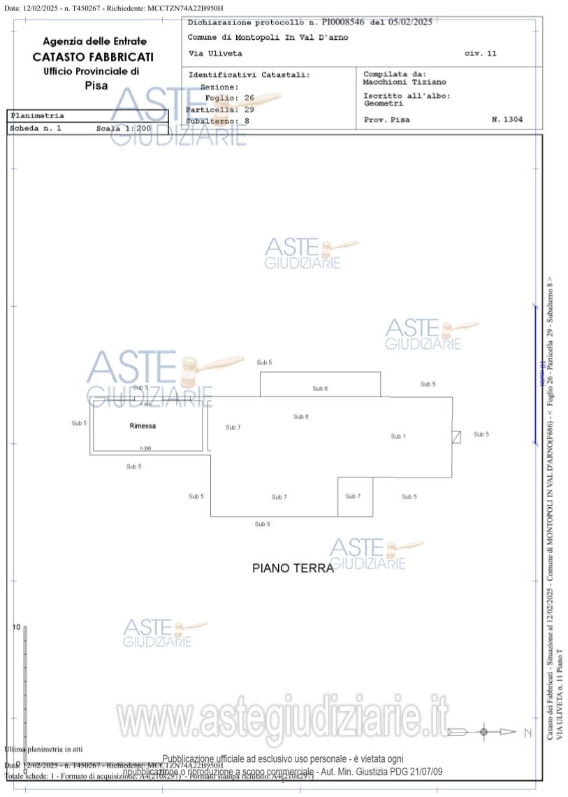 Planimetria del bene