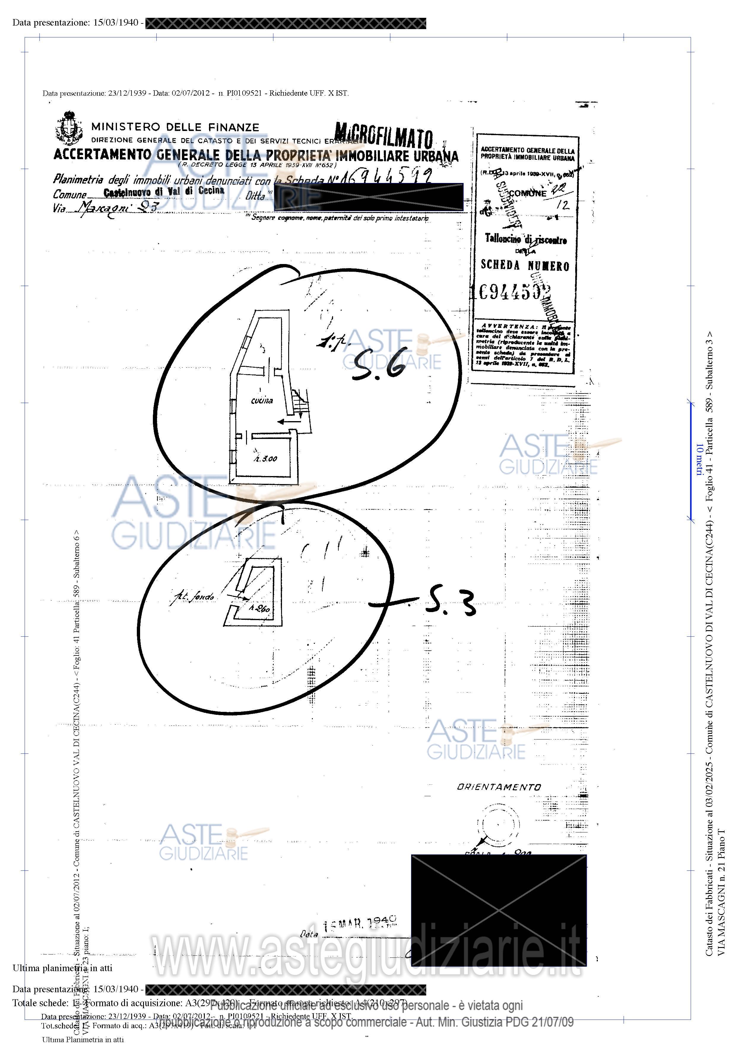 Planimetria del bene