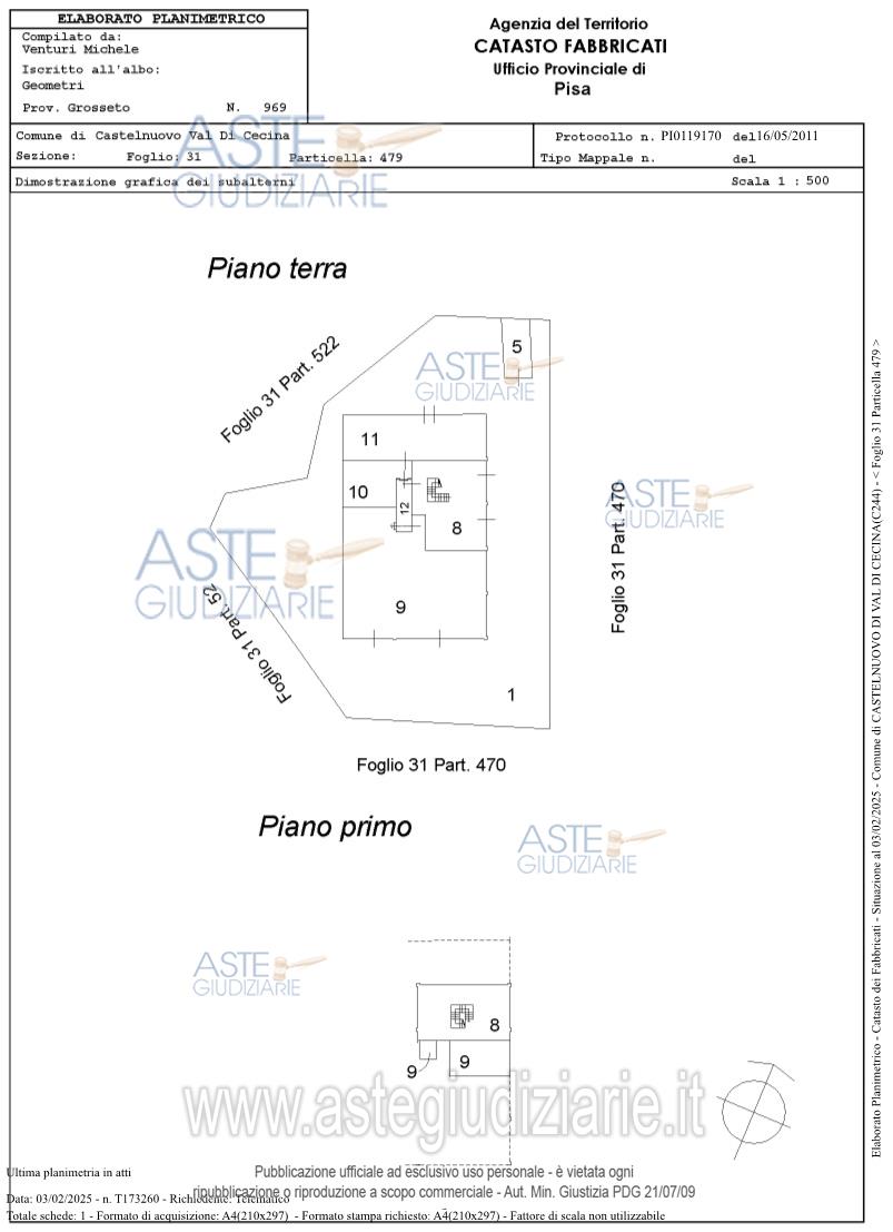 Planimetria del bene