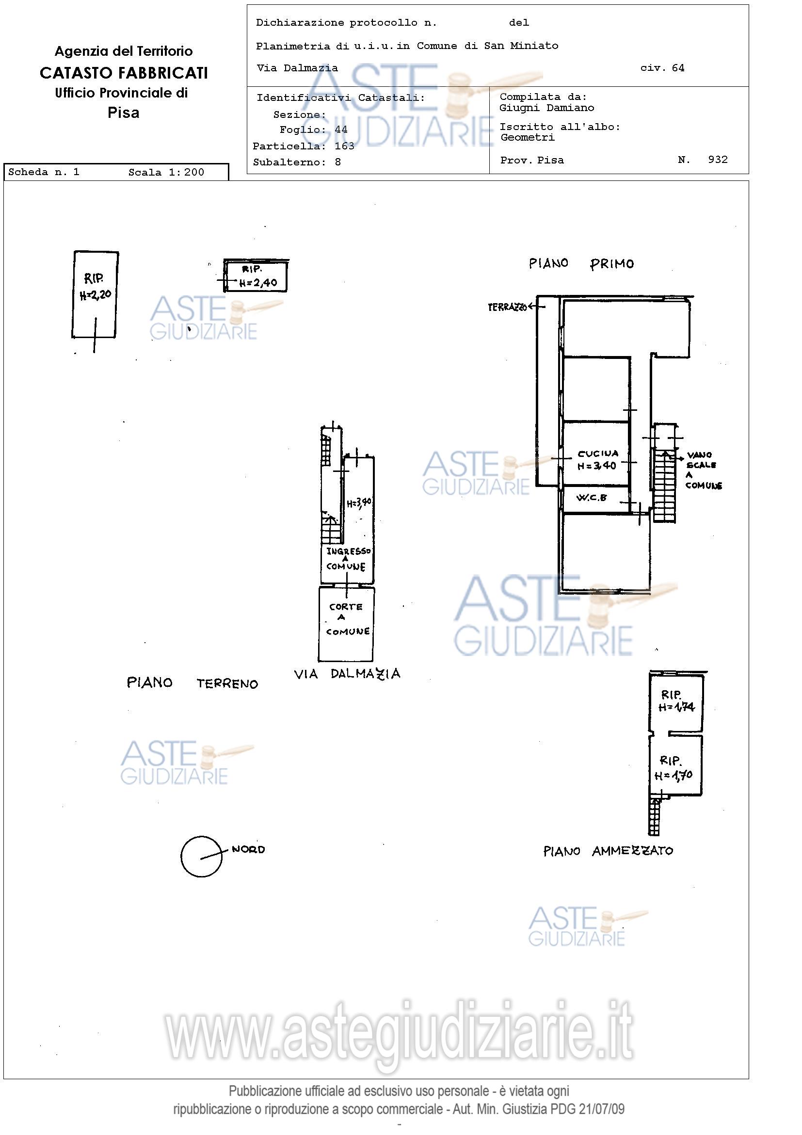 Planimetria del bene