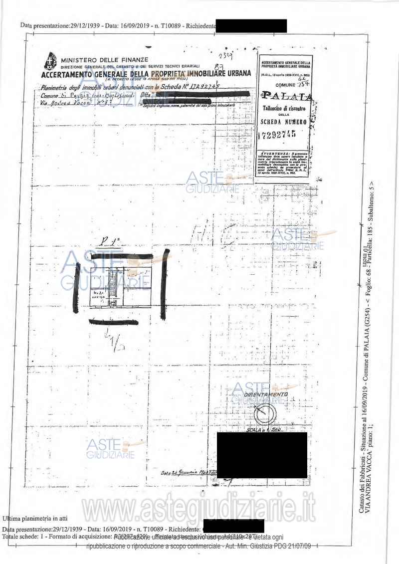 Planimetria del bene