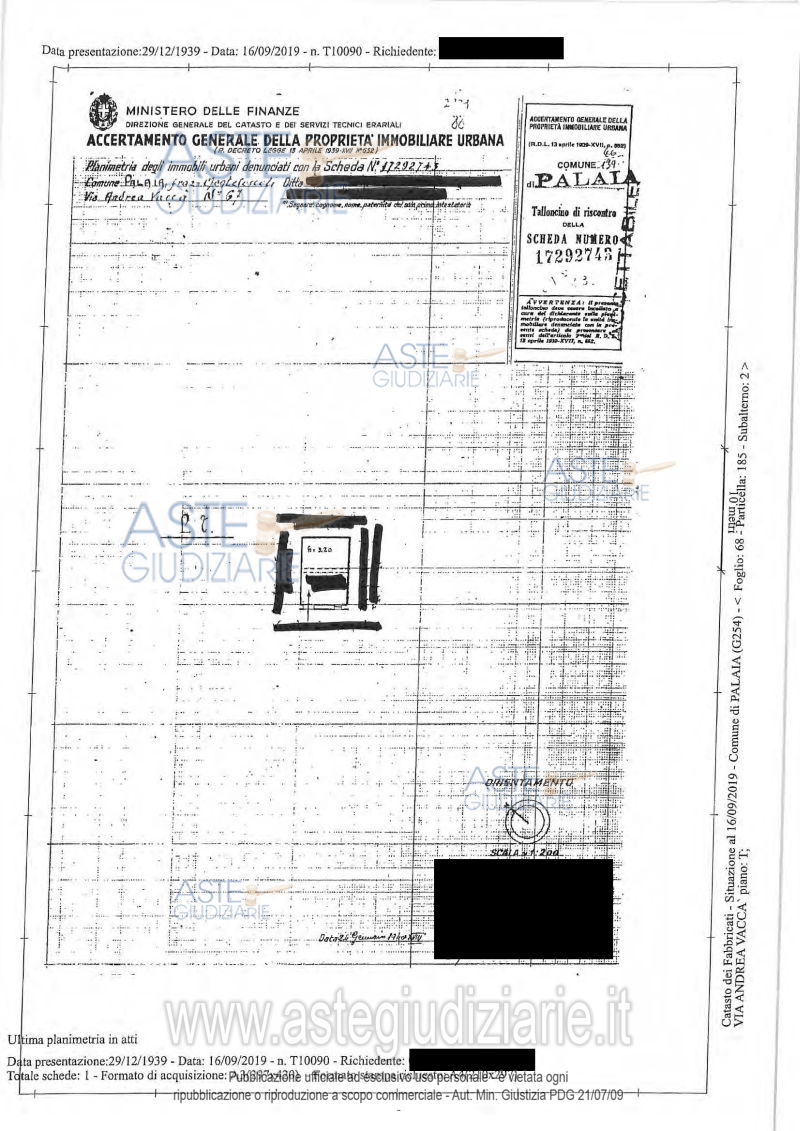 Planimetria del bene