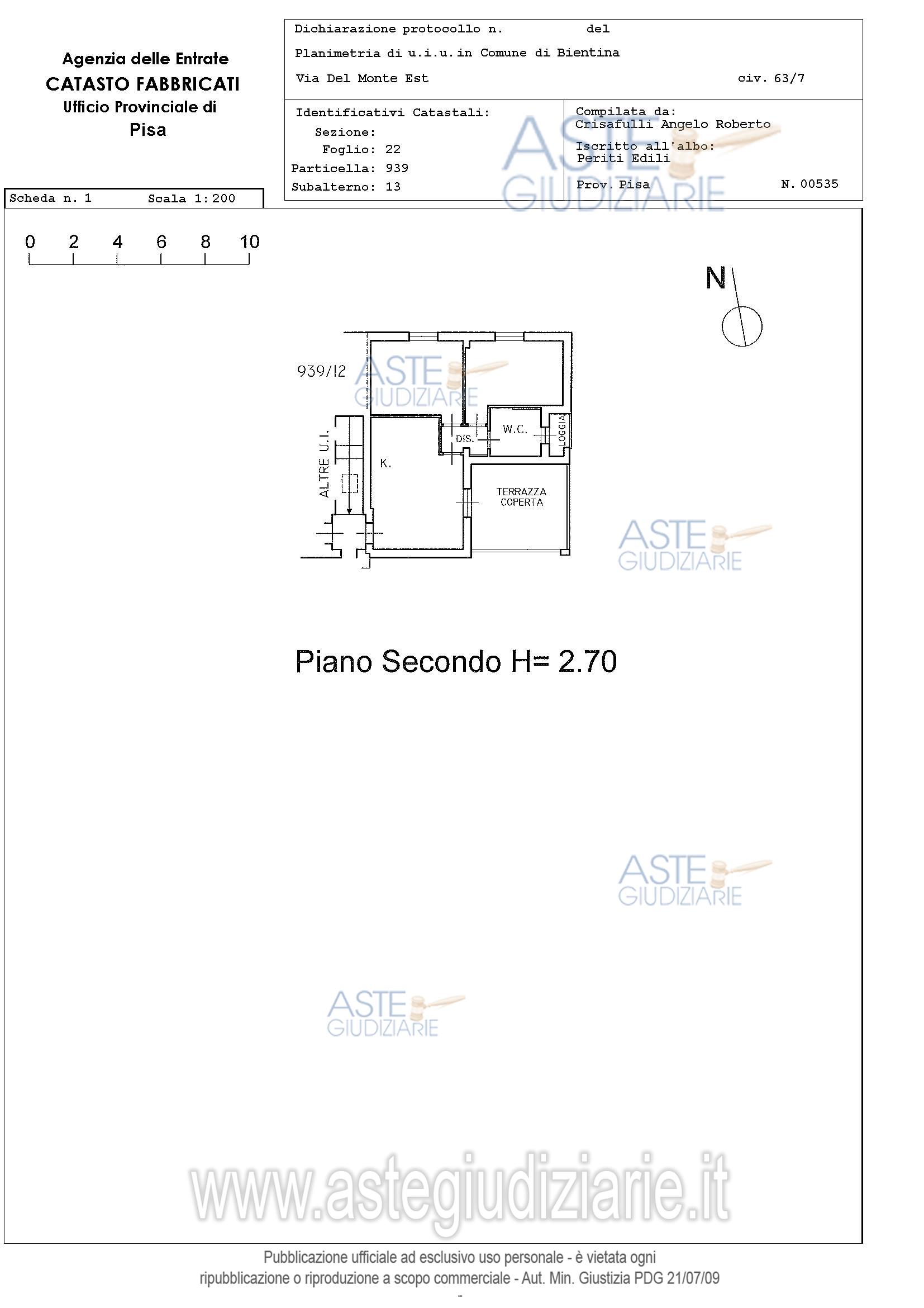 Planimetria del bene