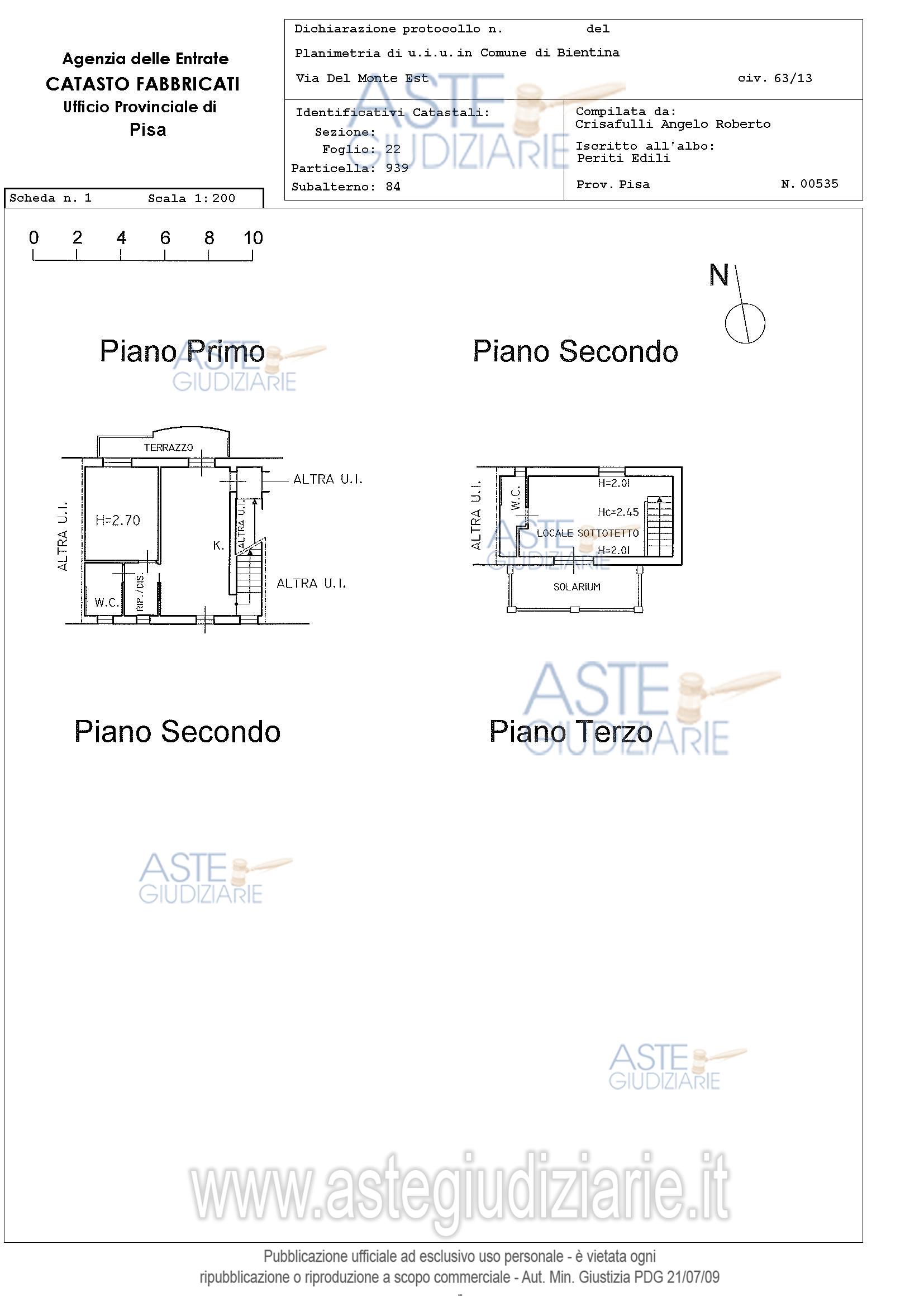 Planimetria del bene
