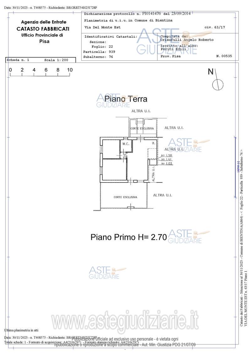Planimetria del bene