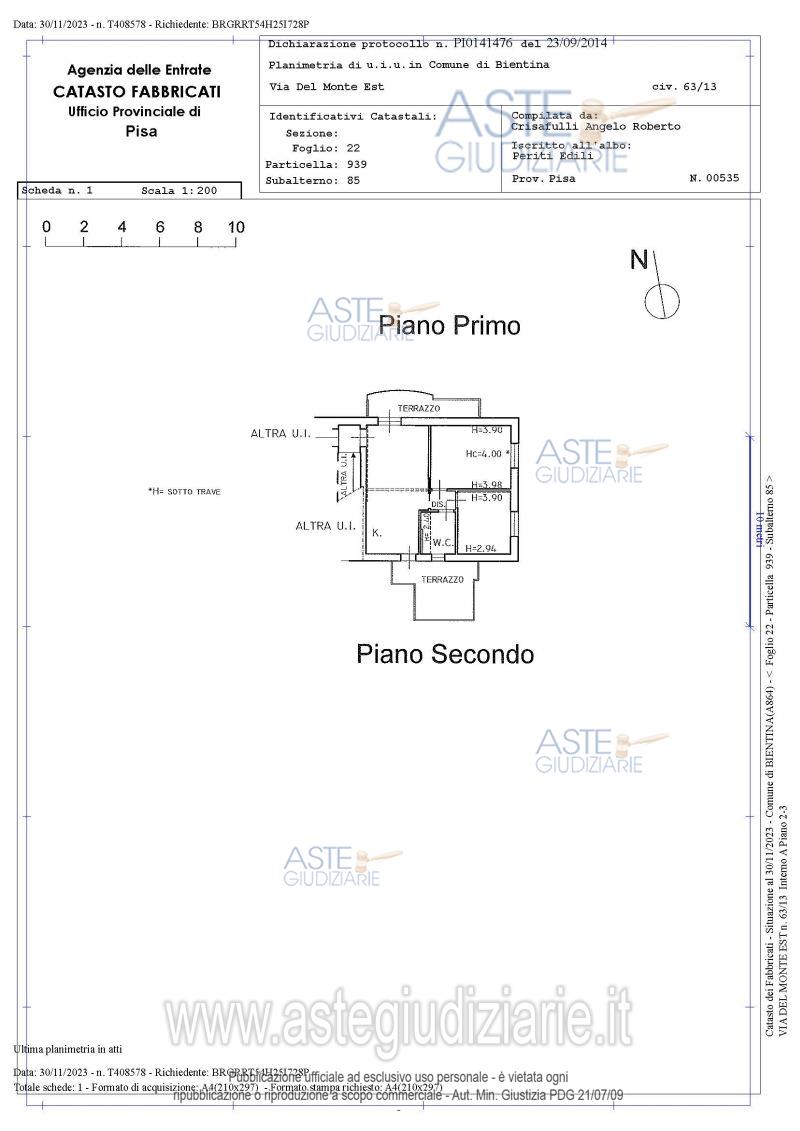 Planimetria del bene