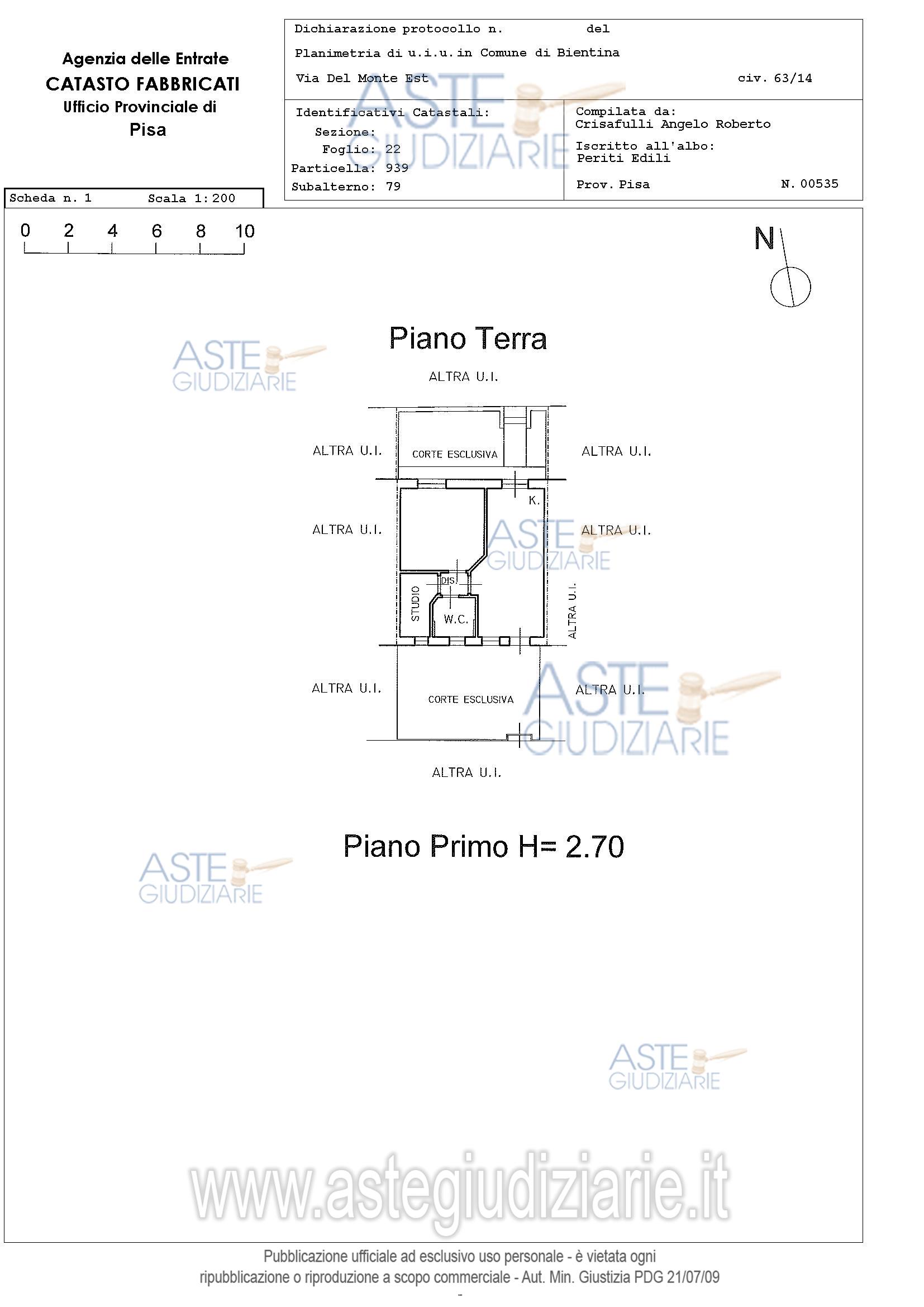 Planimetria del bene