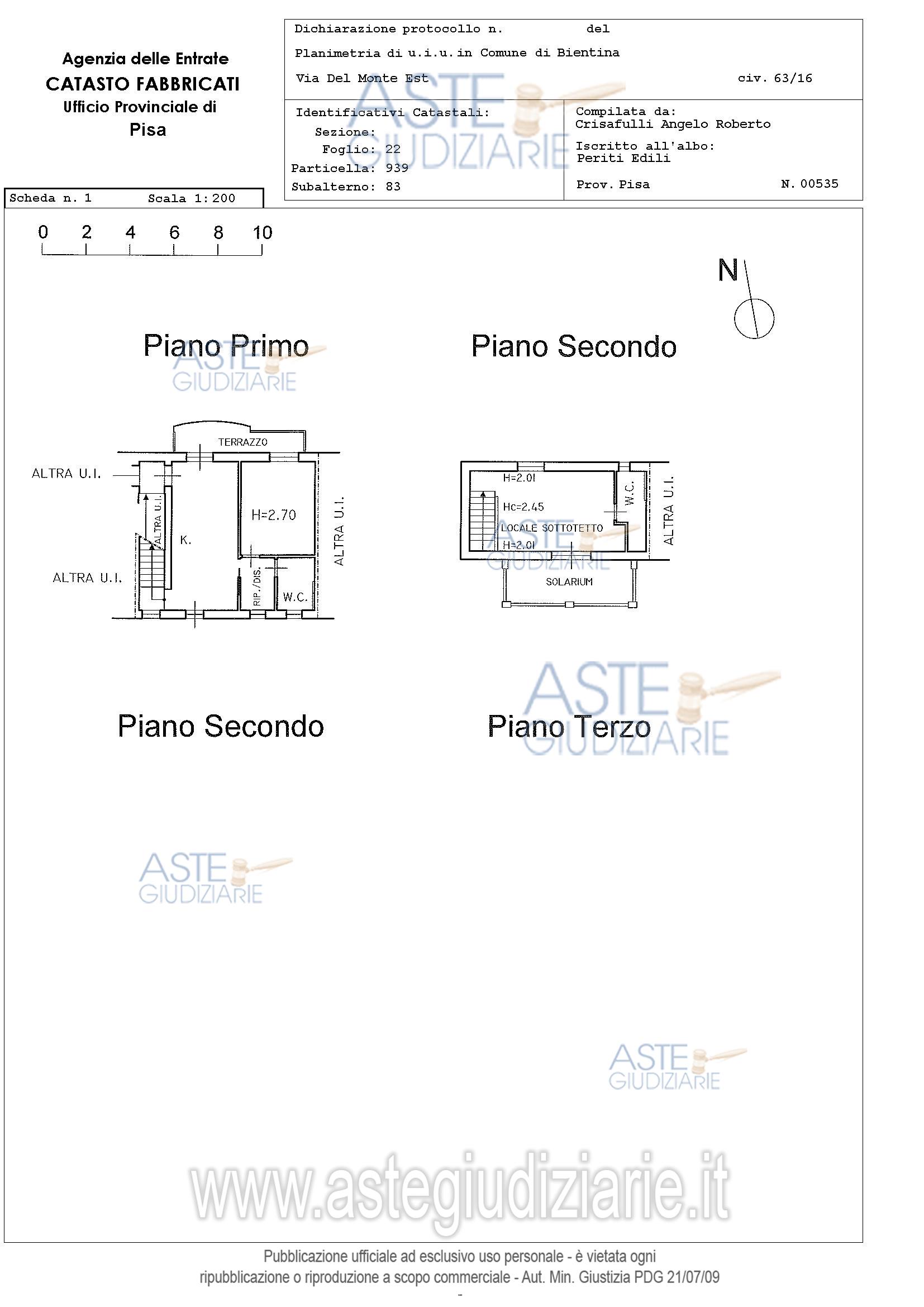 Planimetria del bene