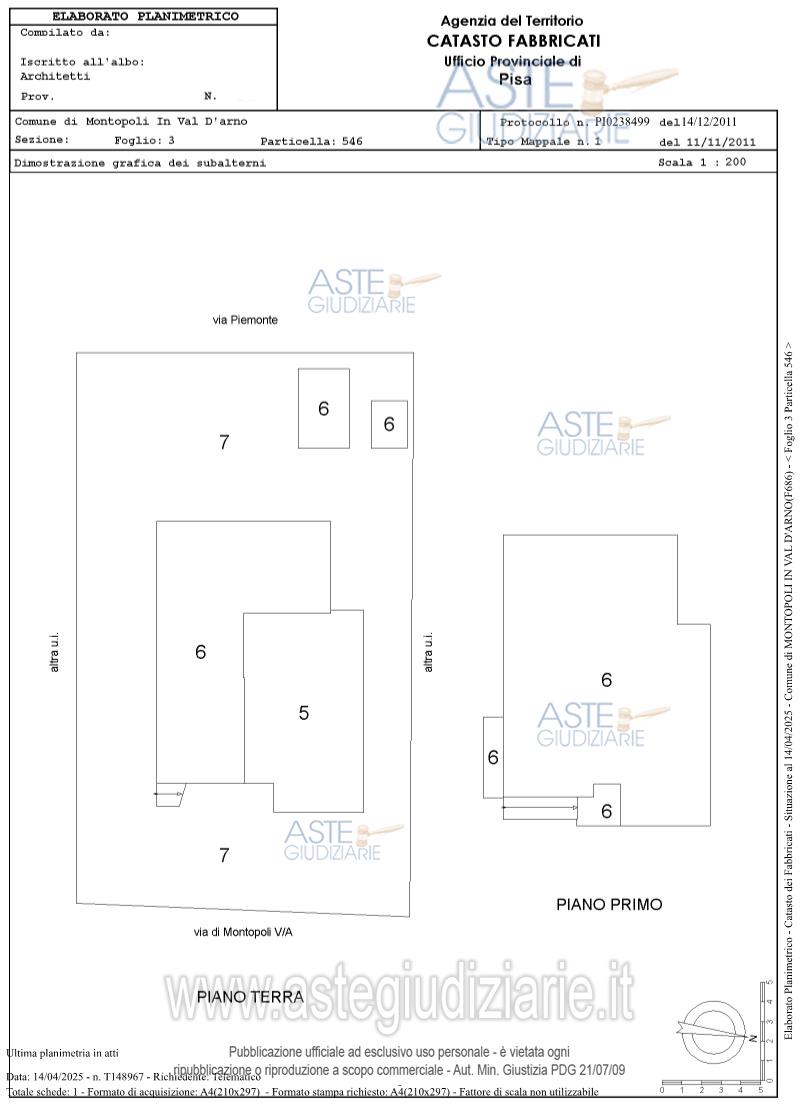 Planimetria del bene