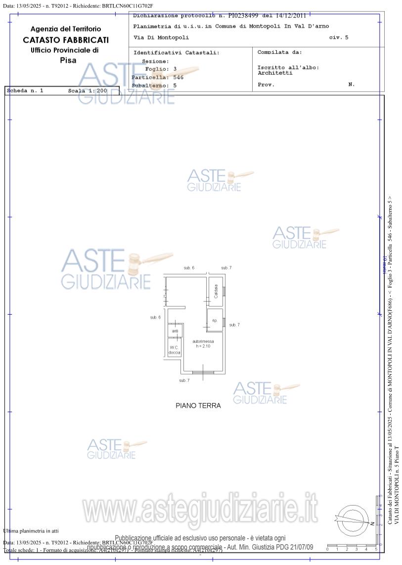 Planimetria del bene