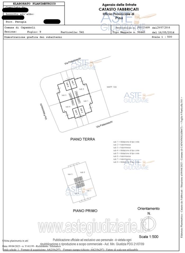 Planimetria del bene
