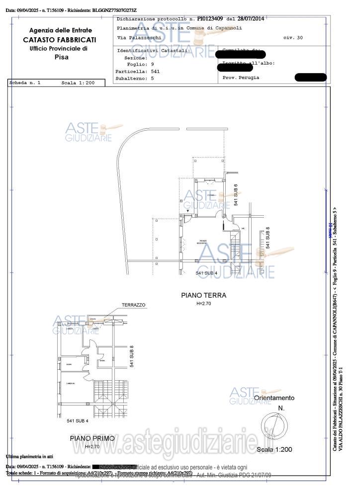 Planimetria del bene