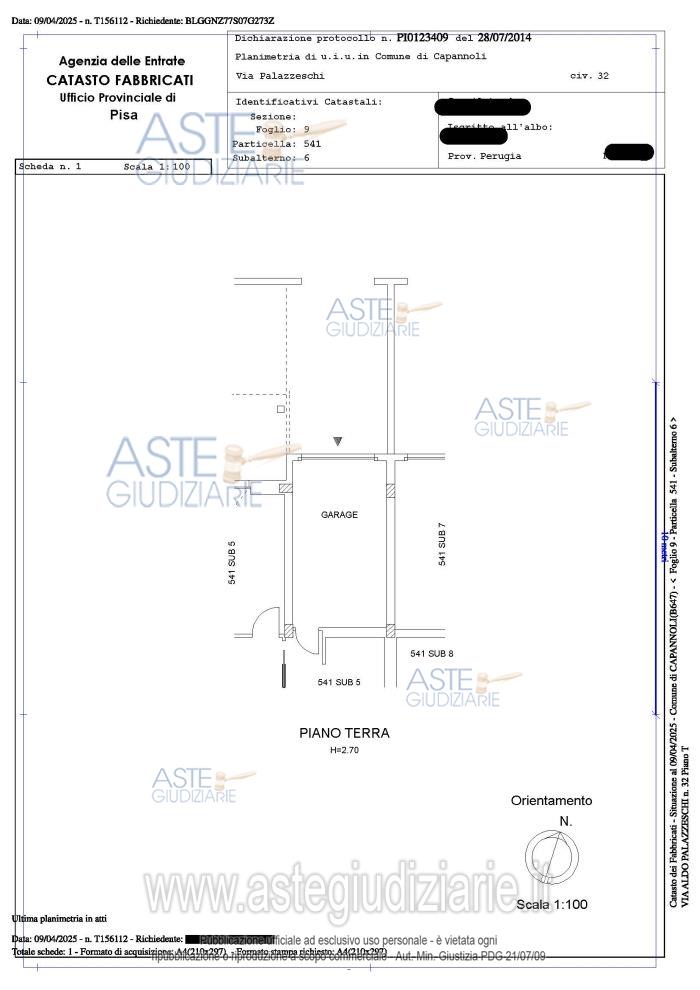 Planimetria del bene