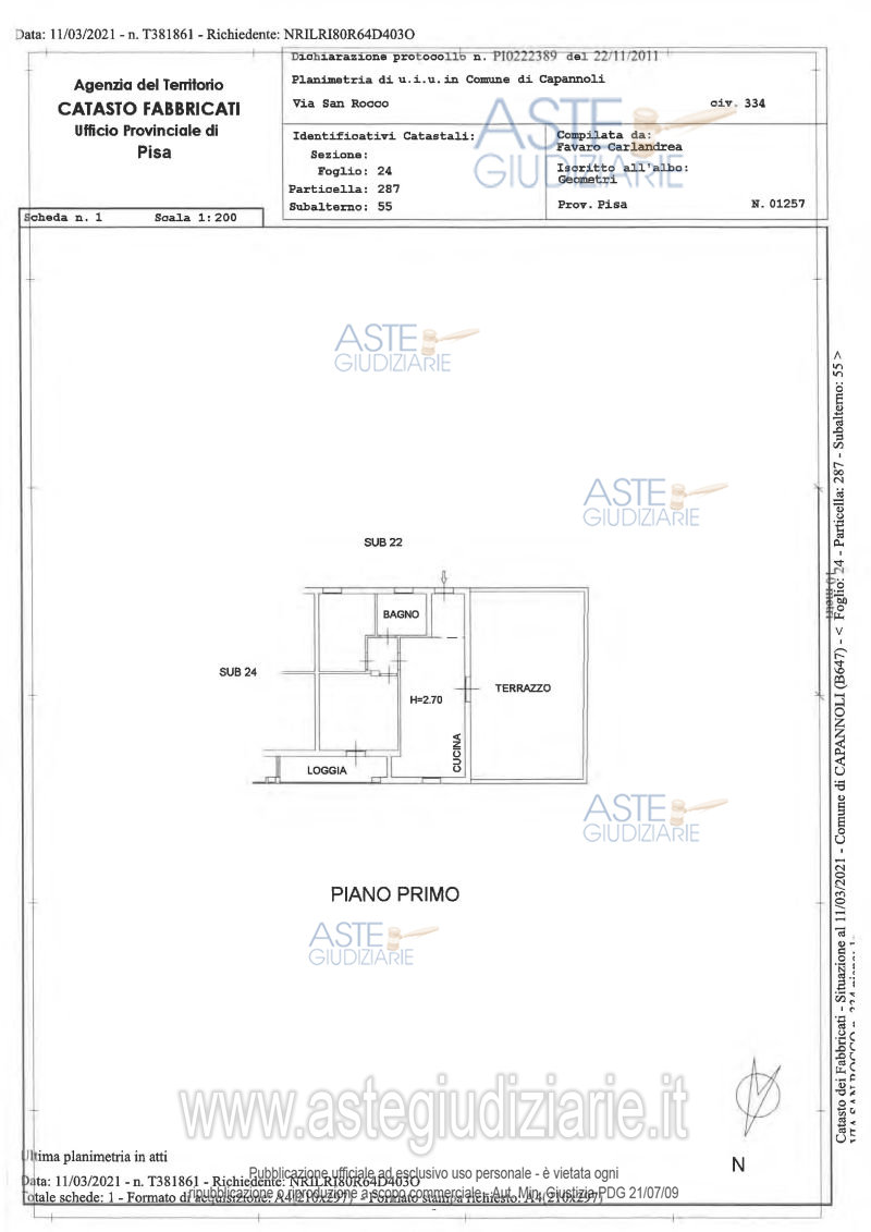 Planimetria del bene