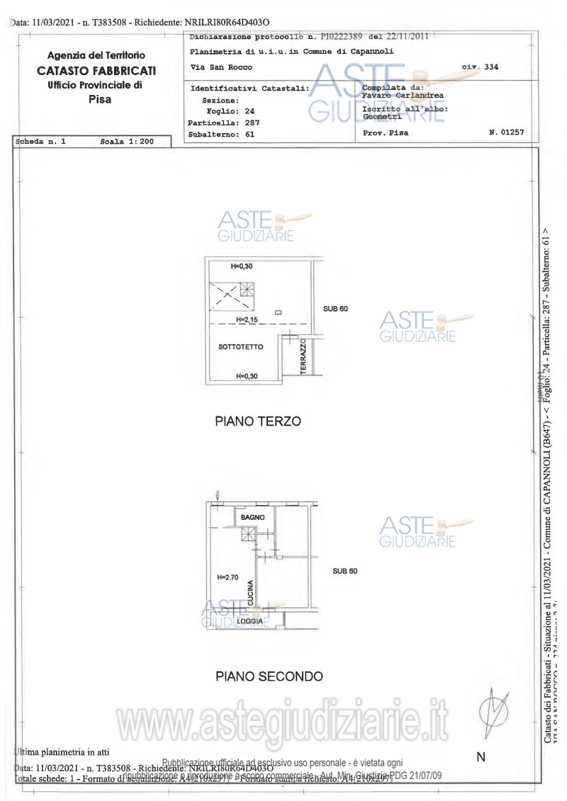 Planimetria del bene