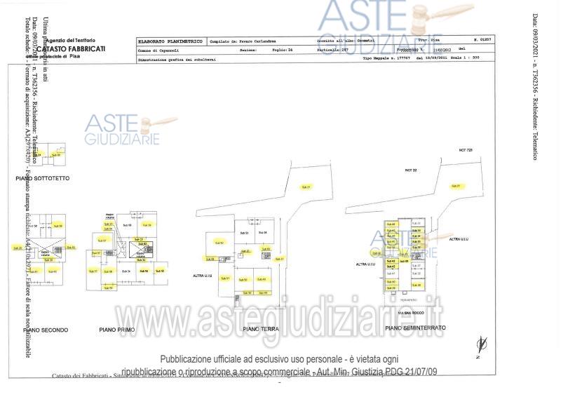 Planimetria del bene